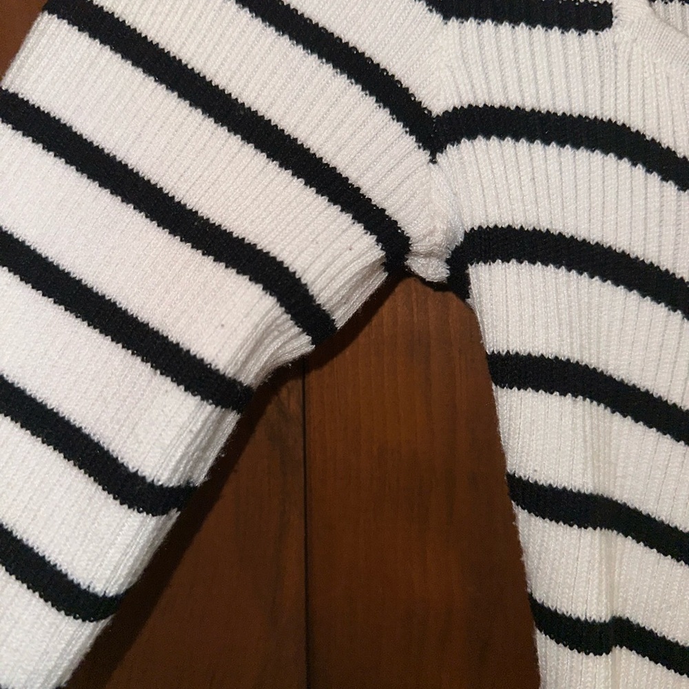H&M Divided Black & White Striped Long Sleeve Bodycon Dress Sz Small - Picture 3 of 7